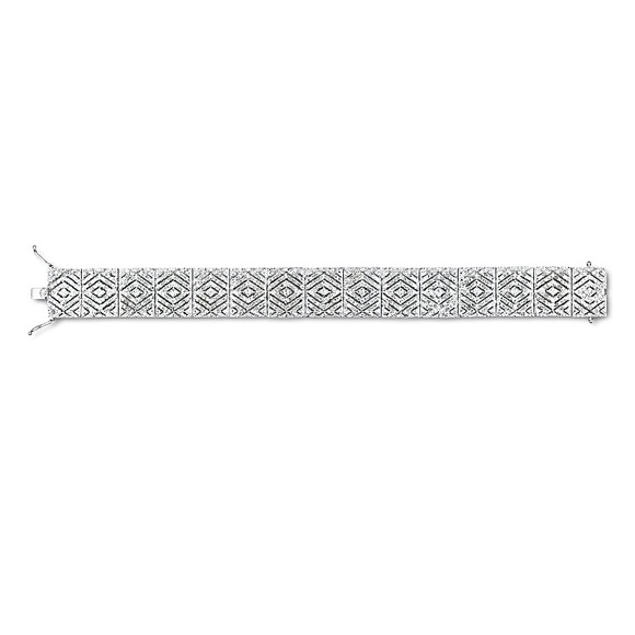 2 CTW DIAMOND BRACELET PLATINUM PLATED 3 security clasps! MSRP $998 - Picture 3 of 5